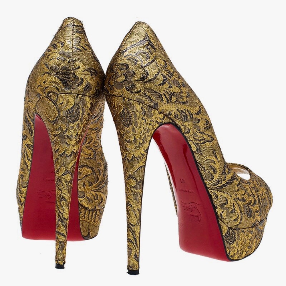 Christian Louboutin Lady Peep Brocart Platform